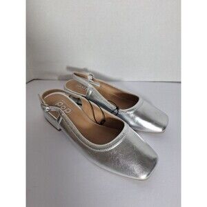 POP Tameo Metallic Heeled Slingback Sandals Ballet Flats Women's Sz 9M NWOB